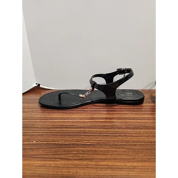 COACH Piccadilly‎ Black Jelly Thong Sandals Size 5B LN - Picture 3 of 7